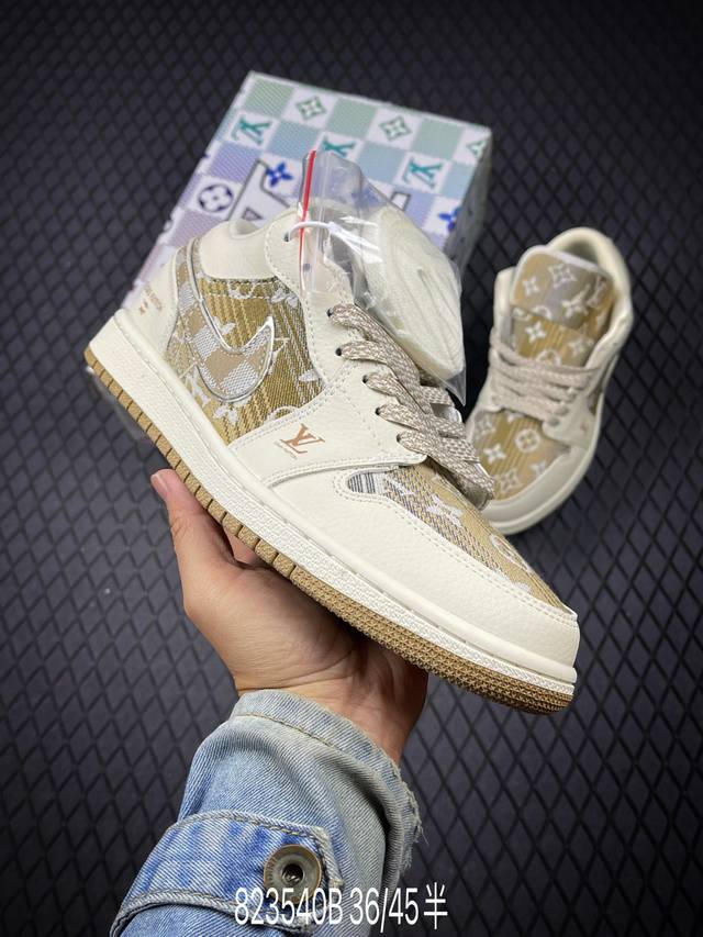 B Nike Air Jordan 1 Low custom color Lv joint Custom Aj joint - high-end custom B Nike Air Jordan 1 Low custom color Lv joint Custom Aj joint - high-end custom