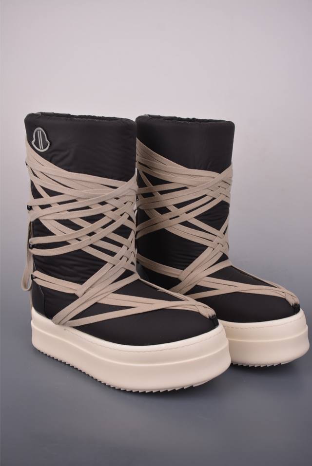 Moncler Collaboration with Rick Owens Drkshdw. These are high-top ski boots fea Moncler Collaboration with Rick Owens Drkshdw. These are high-top ski boots fea