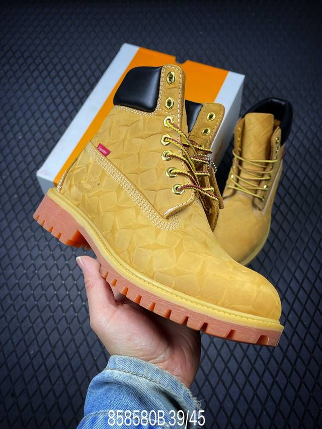 DDD Supreme X Timberland Yellow Boots Series, Simple and Comfortable Mid-Calf Ma DDD Supreme X Timberland Yellow Boots Series, Simple and Comfortable Mid-Calf Ma