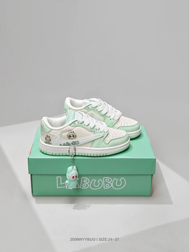 Kids' Air Jordan 1 Low AJ1 Labubu Collaboration Low-Top Casual Sneakers Style C Kids' Air Jordan 1 Low AJ1 Labubu Collaboration Low-Top Casual Sneakers Style C