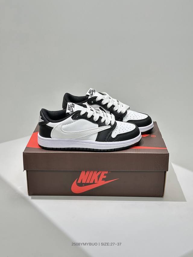 Children's Air Jordan 1 Low AJ1 (Reverse Swoosh) Low-top Casual Retro Sports Sn Children's Air Jordan 1 Low AJ1 (Reverse Swoosh) Low-top Casual Retro Sports Sn